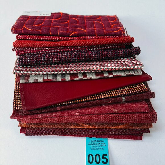 20 Designer Upholstery Fabric Remnants Red | Quilting Squares Craft Textile - Picture 4 of 8
